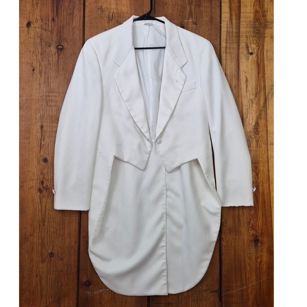 Vintage After Six Men's White Tailcoat Jacket Formal Evening Coat Blazer 40L